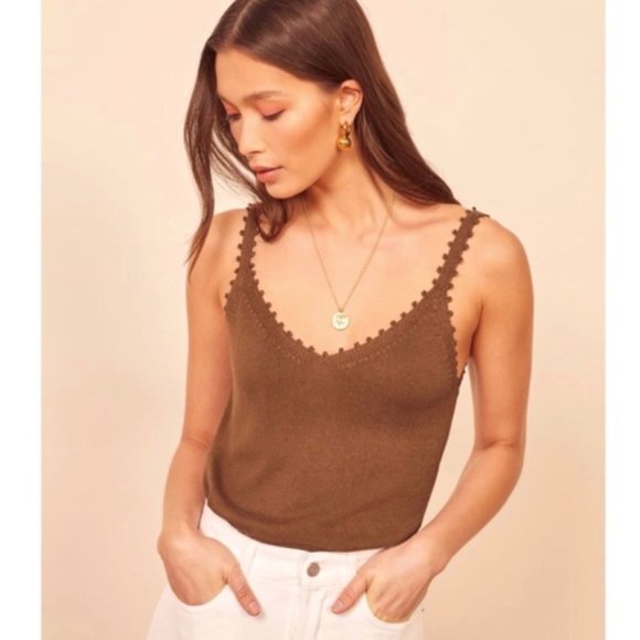 Reformation Tops - reformation wisteria top in toffee